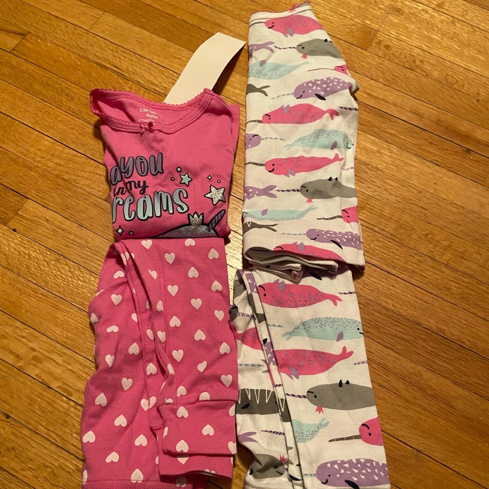 2 pack Carter’s Snug Fit pajamas NWT Narwal pink style 2T